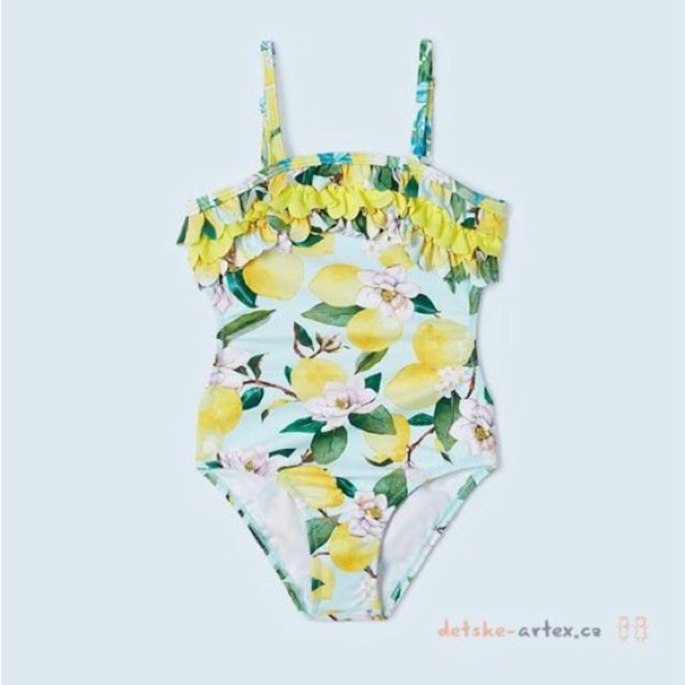 Size 6 Girls Mayoral Citrus Blossom Kids Swim One Piece